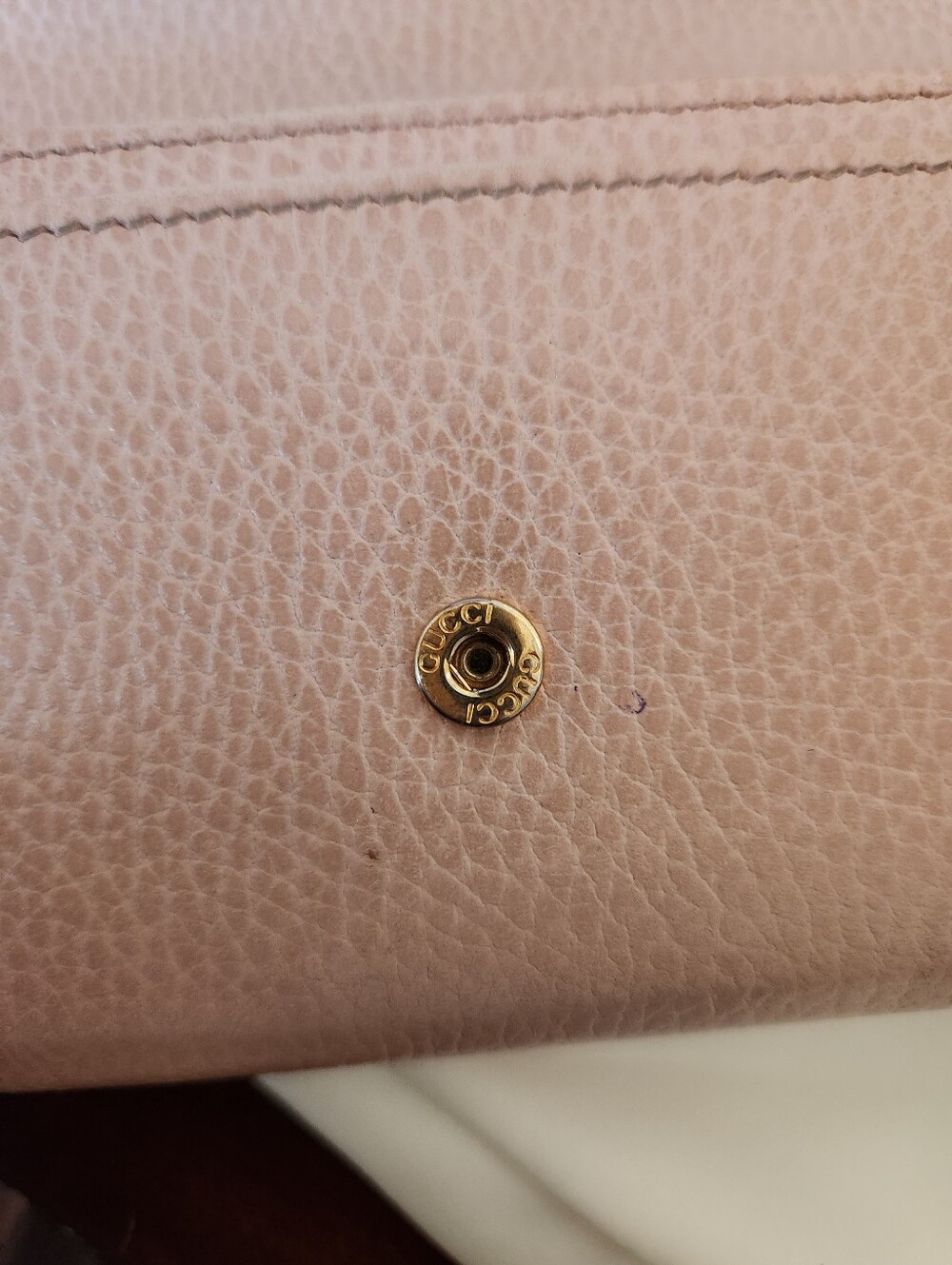 Gucci Pink Leather Marmont Wallet On Chain - Picture 5 of 11